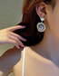 Fashion Gold Alloy Diamond Pearl Round Stud Earrings