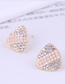 Fashion Gold Alloy Diamond And Pearl Triangle Stud Earrings