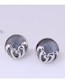Fashion White Pure Copper Round Cat Eye Earrings