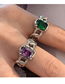 Fashion Purple Brass Diamond Geometric Open Ring
