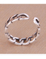 Fashion Silver Solid Copper Chain Open Ring