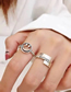 Fashion Silver Solid Copper Openwork Smiley Open Ring