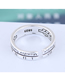 Fashion Silver Solid Copper Lettering Open Ring