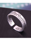 Fashion Silver Solid Copper Lettering Open Ring