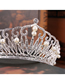 Fashion White Geometric Diamond Pearl Crown