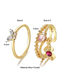 Fashion 5# Alloy Butterfly Love Bear Multilayer Ring