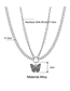 Fashion 3# Alloy Butterfly Love Double Necklace