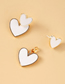 Fashion 3# Alloy Check Heart Stud Earrings
