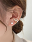 Fashion 4# Alloy Geometric Pearl Stud Earrings