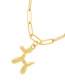 Fashion Gold-2 Copper Bulky Chain Balloon Dog Pendant Necklace
