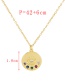 Fashion Gold Bronze Zirconium Eye Pendant Necklace