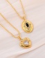 Fashion Gold Bronze Zirconium Heart Pendant Necklace