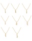 Fashion Amore Copper Inlaid Zirconium Alphabet Pendant Twist Chain Necklace