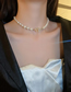 Fashion Gold Geometric Diamond Alphabet Pearl Beaded Necklace