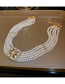 Fashion White Geometric Pearl Beaded Diamond Geometric Necklace