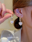Fashion Love Pearl Alloy Diamond Heart Earrings