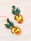 Fashion Color Alloy Diamond Pineapple Pendant Stud Earrings