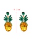 Fashion Color Alloy Diamond Pineapple Pendant Stud Earrings