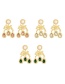 Fashion White Alloy Diamond Pearl Irregular Stud Earrings
