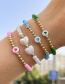 Fashion Pink Alloy Rice Beads Beaded Pearl Heart Bracelet Three Piece Set