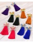 Fashion Purple Alloy Drip Butterfly Tassel Stud Earrings