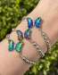 Fashion Ab Color Alloy Diamond Butterfly Copper Bead Braided Bracelet