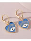 Fashion Sky Blue Alloy Drip Oil Eye Earrings