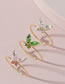 Fashion Gold Stained Glass Butterfly Ring Set