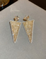 Fashion Gold Alloy Diamond Geometric Inverted Triangle Stud Earrings