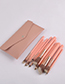 Fashion Pink Set Of 14 Pink High-end Makeup Brushes With Leather Case