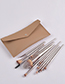Fashion Brown Set Of 13 High-end Makeup Brushes In Khaki With Leather Case