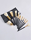 Fashion Black Set Of 11 Black Premium Makeup Brushes With Leather Case