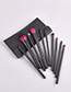 Fashion Black Set Of 10 Black Premium Makeup Brushes With Leather Case