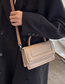 Fashion Brown Pu Flap Crossbody Bag