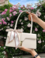 Fashion White Pu Scarf Lock Flap Shoulder Bag