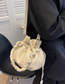 Fashion Black Pu Pleated Drawstring Shoulder Bag