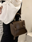 Fashion Brown With Khaki Pu Large Capacity Messenger Bag