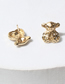 Fashion Gold Pure Copper Bear Earrings
