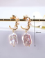 Fashion 4# Bronze Pearl Geometric Stud Earrings