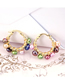 Fashion Color Copper Wire Jelly Round Earrings