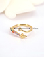 Fashion Silver Brass Gold Plated Diamond Butterfly Open Ring
