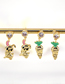 Fashion Golden Radish Brass Diamond Radish Stud Earrings