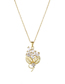 Fashion Gold Titanium Diamond Geometric Floral Necklace