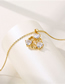 Fashion Gold Stainless Steel Diamond Heart Necklace