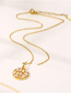 Fashion Gold Titanium Diamond Geometric Round Necklace