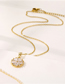 Fashion Gold Titanium Steel With Zirconium Flower Round Necklace