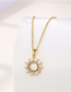Fashion Gold Titanium Geometric Round Sun Necklace