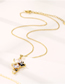 Fashion Gold Stainless Steel Geometric Necklace With Diamonds