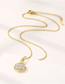 Fashion Gold Stainless Steel Zirconium Medal Geometric Necklace