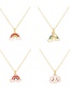 Fashion White Alloy Drop Oil Rainbow Pendant Necklace